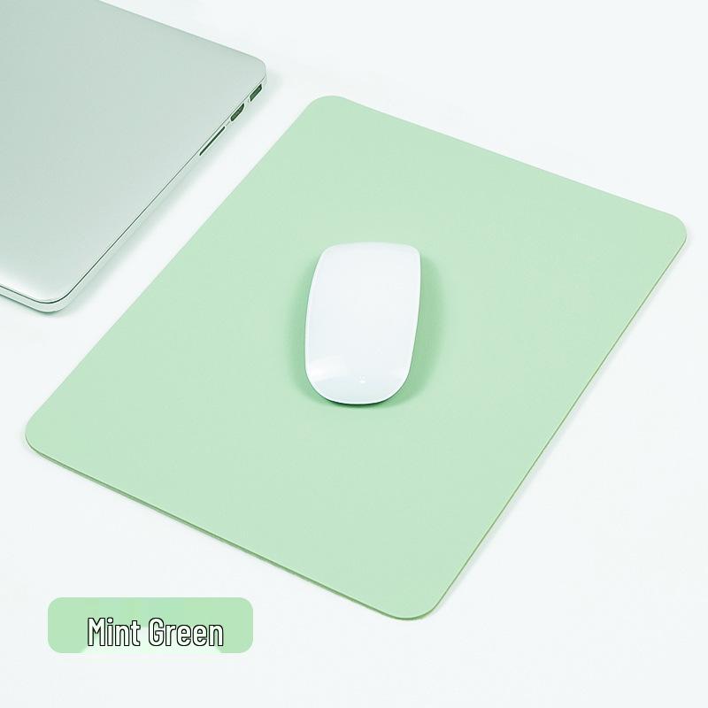 Minimalistická protiskluzová jednobarevná kožená podložka pod myš pro notebook, počítač, kancelářský stůl nebo hraní her