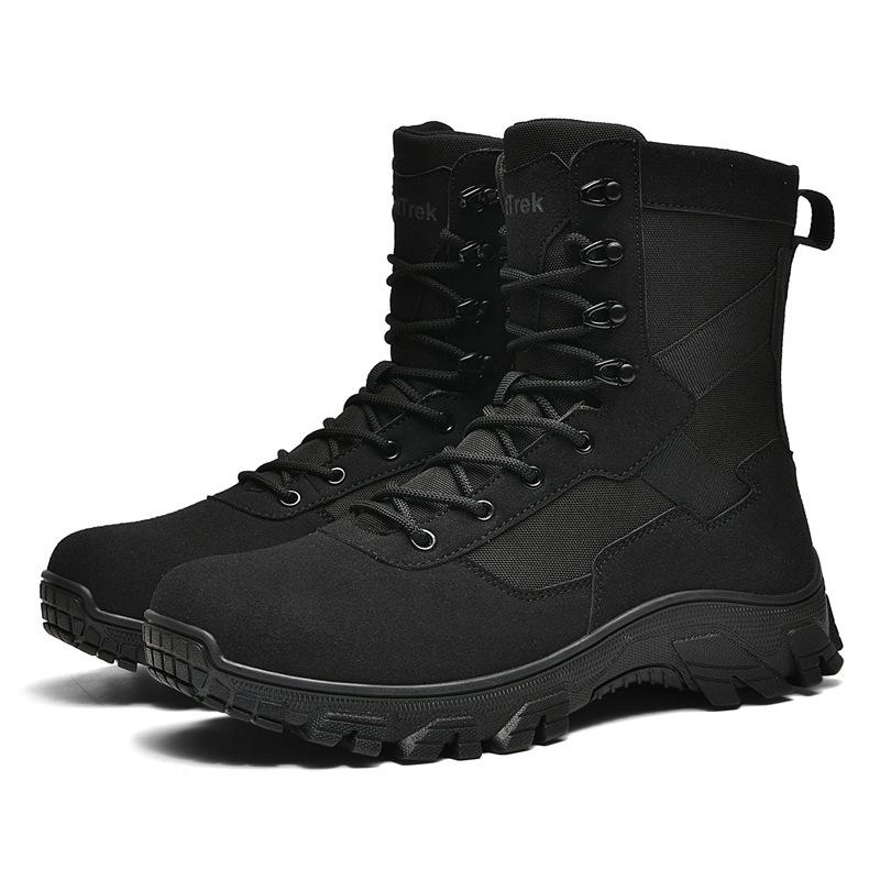 Retro and comfortable new outdoor hiking high-top training non-slip breathable military boots hiking non-slip combat boots