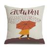 Thanksgiving Linen Pillowcase Autumn Pumpkin Print Pillow Cushion Cover