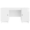 Glossy White Wooden Desk 142.5 X 50 X 75 Cm