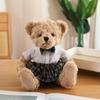25cm Cute Cartoon Uniform Couple Bear Plush Toy Kawaii Suit Skirt Bear Stuffed Plush Animals Doll Pillow Birthday Gift For Kids