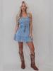 Vestido de Mezclilla Lavado Primavera/Verano Europeo y Americano - Moda para Ir al Trabajo Estilo Chica Picante para Mujeres