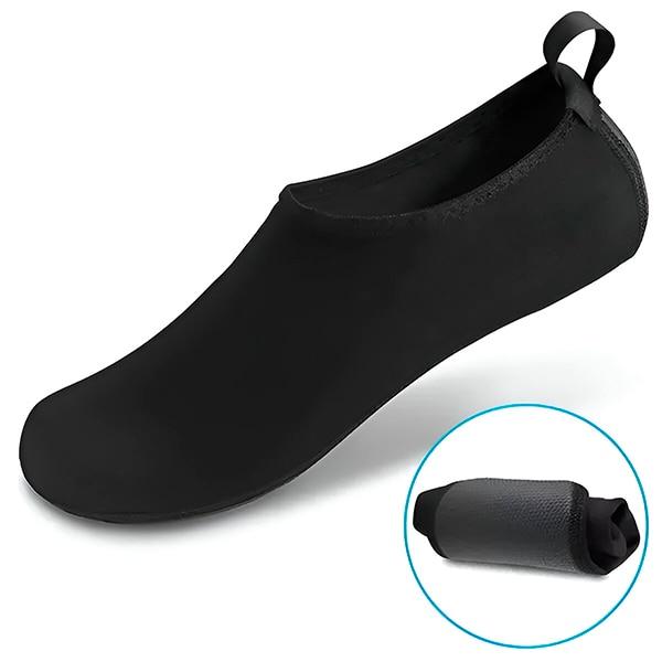 Water Shoes Non-Slip Quick-Dry Beach Shoes Black 38-41 Soft Comfortable Protect Feet from Sand Pebbles Shells Easy On Off