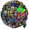 50 Colored Skull Ghost Face Graffiti Stickers Personalized Creative Halloween Holiday Decoration Stickers