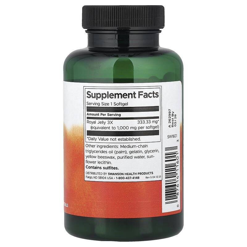 Royal Jelly, 100 Softgels (333.33 Mg Per Softgel)