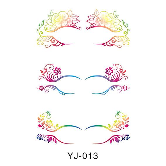 

Наклейка-татуировка в виде теней для век - водостойкая временная татуировка для глаз, переводные наклейки для макияжа для вечеринок/фестивалей, аксессуары для макияжа Rave 013