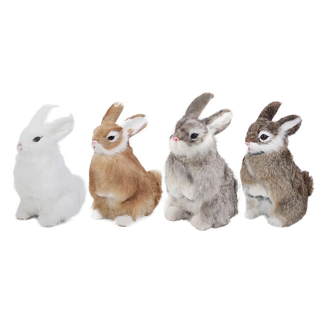 Kaufe Mini Realistic Plush Rabbit Lifelike Animal Easter Home Ornament ...