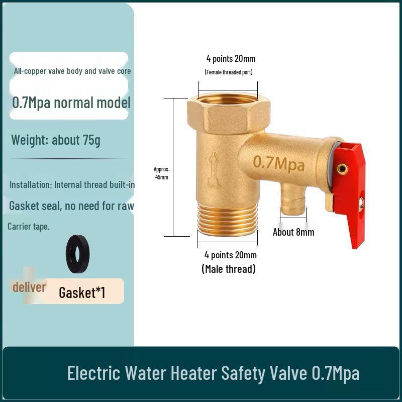 Universal Copper Electric Water Heater Valve Kit: Safety, Pressure Relief, Reducing, Check & Exhaust Valves