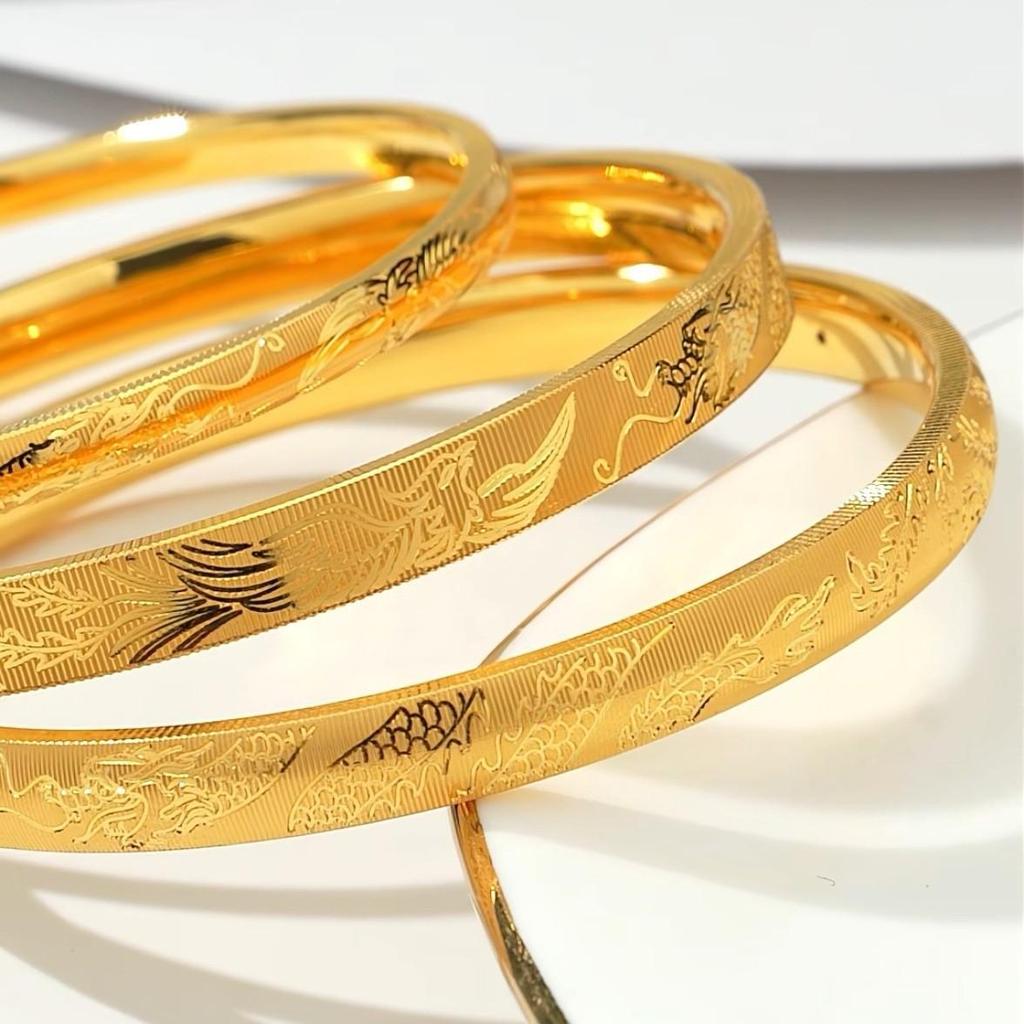 Vietnamese Heritage Bracelet with Seven-Colored Clouds and Heart Sutra, Gold-Plated Copper