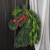 Christmas Horse Head Wreath Artificial Xmas Garland Lifelike Housewarming Gift