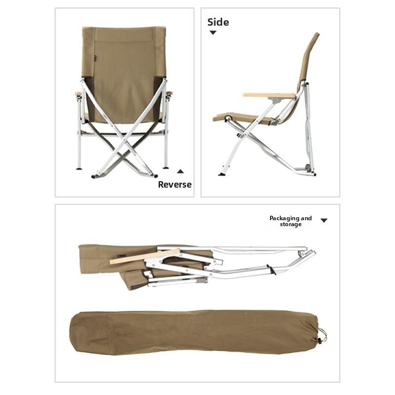 Aluminum Alloy Sea Dog Chair Foldable Portable High Back Recliner for Fishing Camping Outdoor Activities
