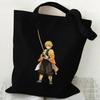 Japan Cartoon Comics Zenitsu Agatsuma Printed Canvas Bag Large Capacity Commuter Tote Bag Casual Shoulder Bag for Women 7563