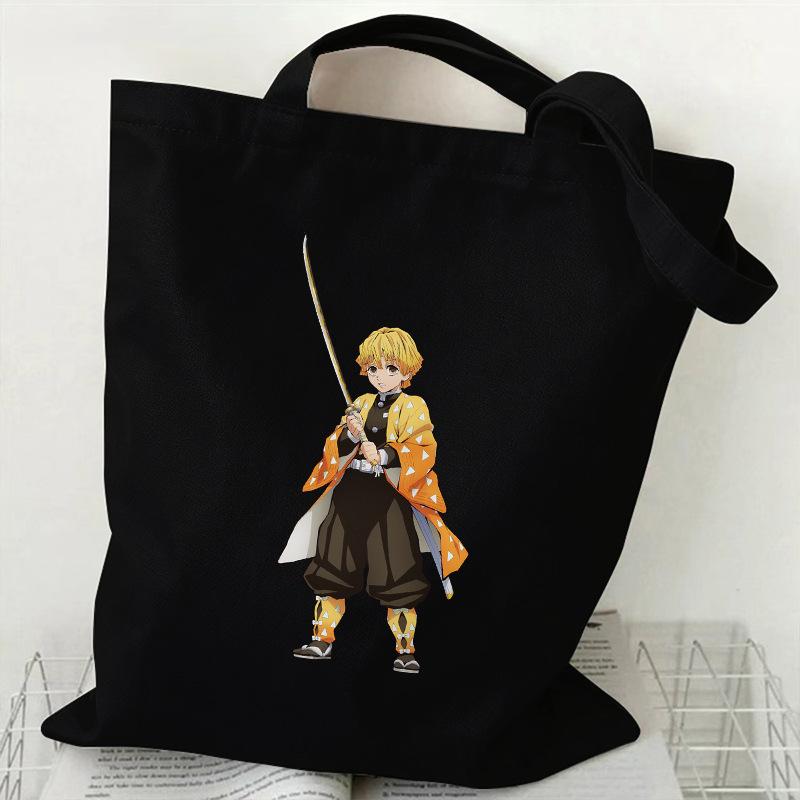 Japan Cartoon Comics Zenitsu Agatsuma Bedruckte Canvas-Tasche Große Kapazität Pendler-Tragetasche Lässige Umhängetasche für Damen 7563