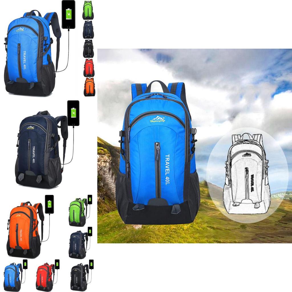 Spacious 40l Usb Breathable Charging Outdoor Sport Travel Camping Hiking Backpack