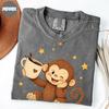 Winking Monkey Coffee Shirt, Funny Monkey Graphic Tee, Primate Lover T-Shirt, Caffeine Addict Top