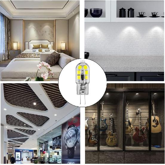 G4 LED Bulb 12V G4 Bi Pin Bulb 2W Equivalent to Halogen lamp 20W, 6000K White Light, Non-dimmable, Suitable for Landscape Bulbs 10-Pack