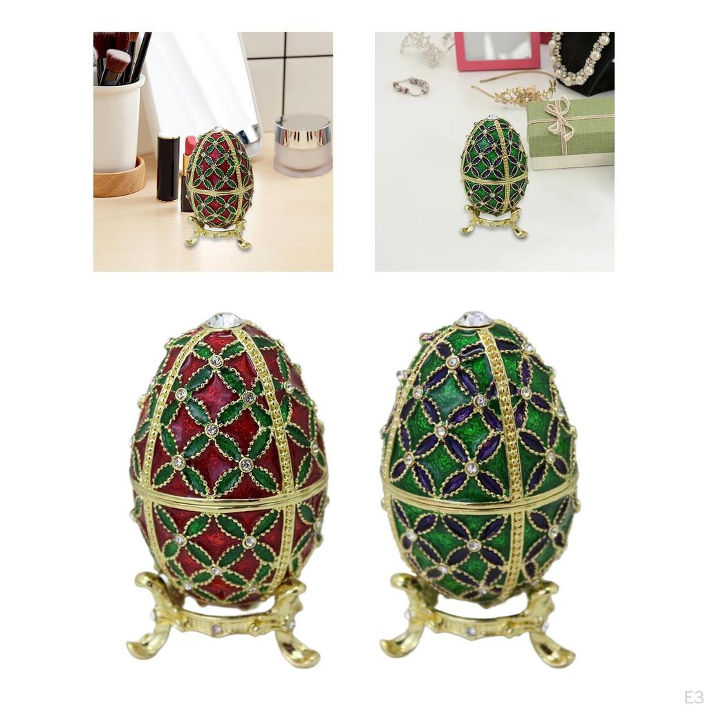 Easter Egg Trinket Box Vintage Design Decoration Faberge Jewelry Holder