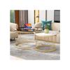 Table basse moderne gigogne, table basse en lot de 2, cadre doré