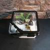 Transparent Anti-escape Reptile Terrarium Tank Plastic Flip Cover Type Reptile Carrier Box Anti-escape Lizard Grow Box Snail