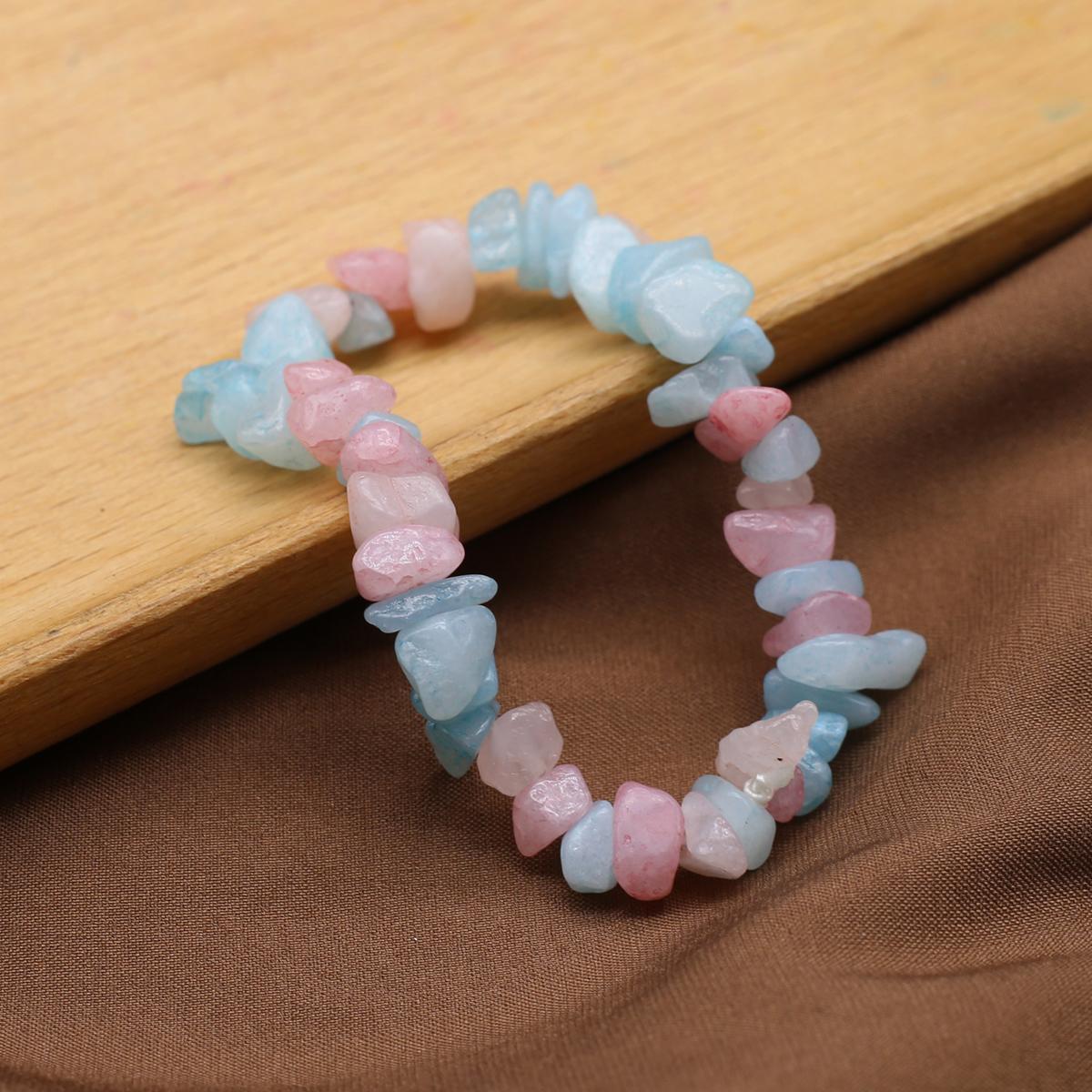 

Жіночий браслет нового стилю, натуральний камінь, аквамарин/зелений агат, гравій, браслет для жінок, щасливі подарунки на день народження, ланцюжок 18 см 18CM