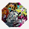 Monster High, Characters- Automatic Opening and Closing, 8-rib Structure Portable Umbrella, Suitable for Men and Women in All Seasons - Perf