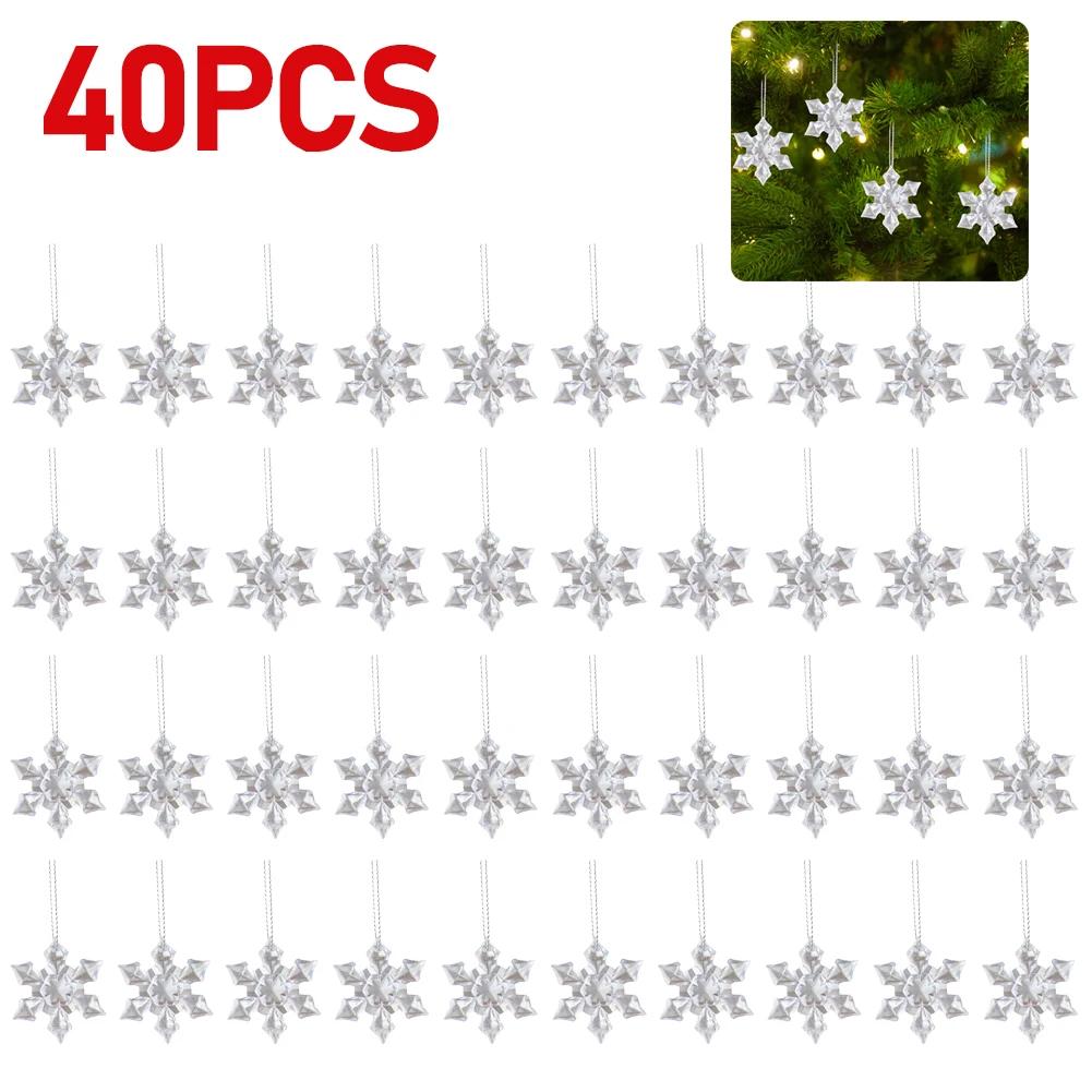 10-50PCS Crystal Xmas Tree Pendant Xmas Tree Decorations Hanging Festive Party Supplies Hanging Tree Personalized Pendant