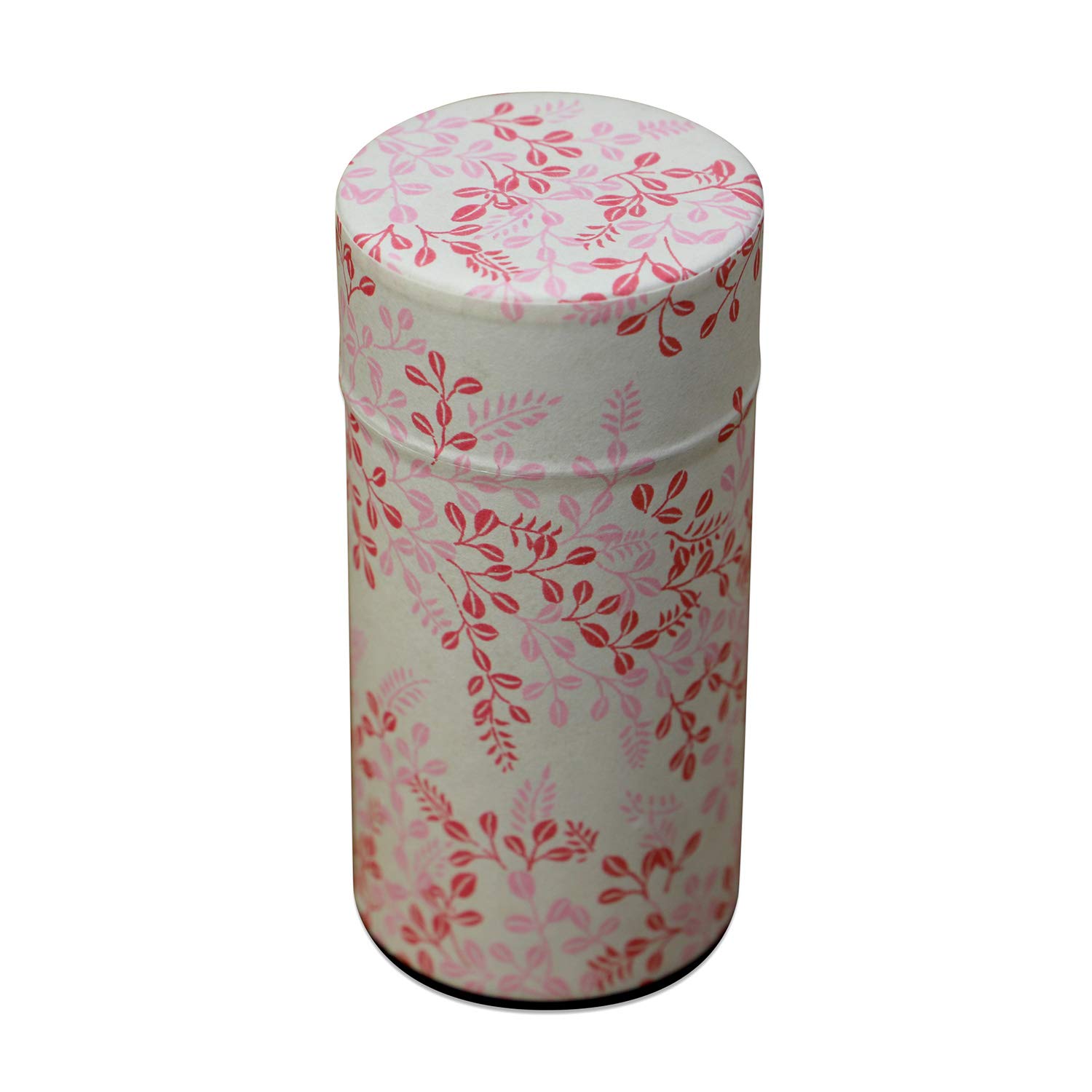 Kyoto Katsugu Artisan Washi Paper Covered Tea Canister with Hagi (Kyoto Tools) (Japanese Made) (Beige design)