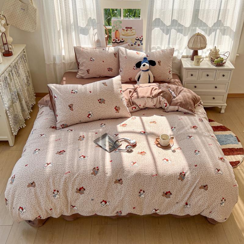 Yongyouwan A-class Puff Foam Simple Four Piece Set Soft and Skin Friendly Student Dormitory Single Three Piece Set Four Seasons Set