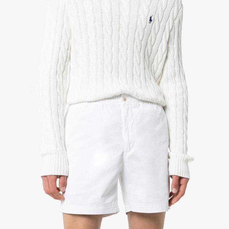Polo Ralph Lauren Solid Color Button Closure Shorts Men shorts White 710644995-011