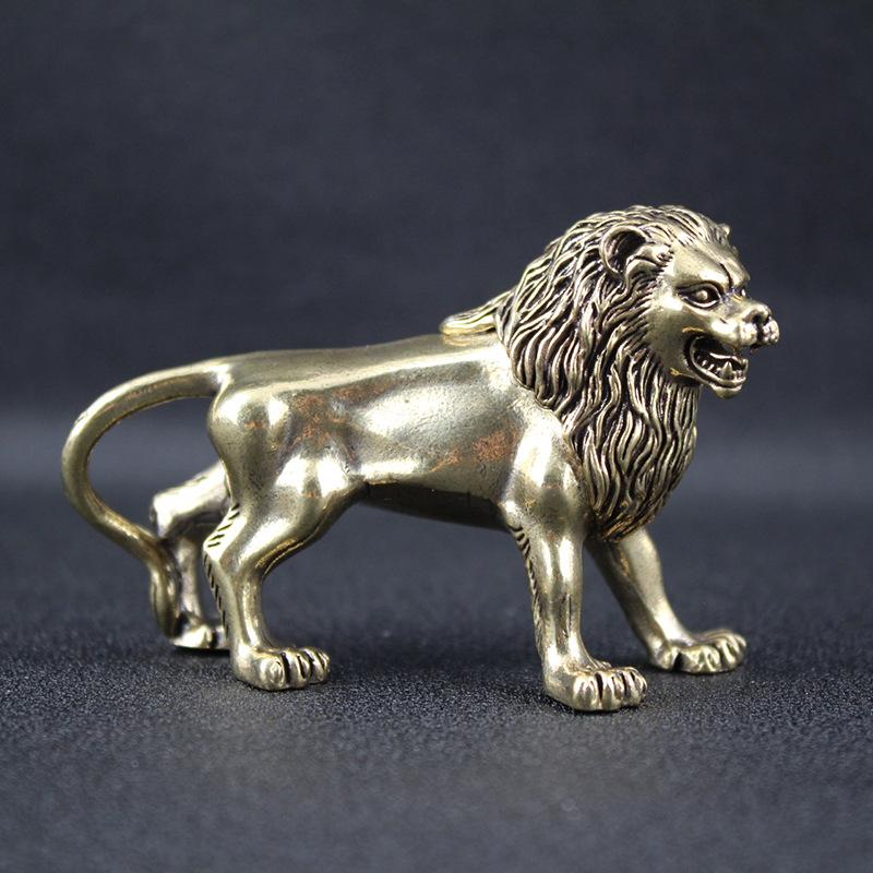 Фигурка Льва из Латуни Декор для Дома Офисные Поделки Украшение Домашний Декор Статуэтка Льва