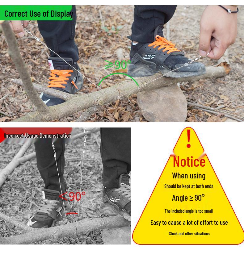 Stainless Steel Wire Hand Saw - Portable Outdoor Survival Tool