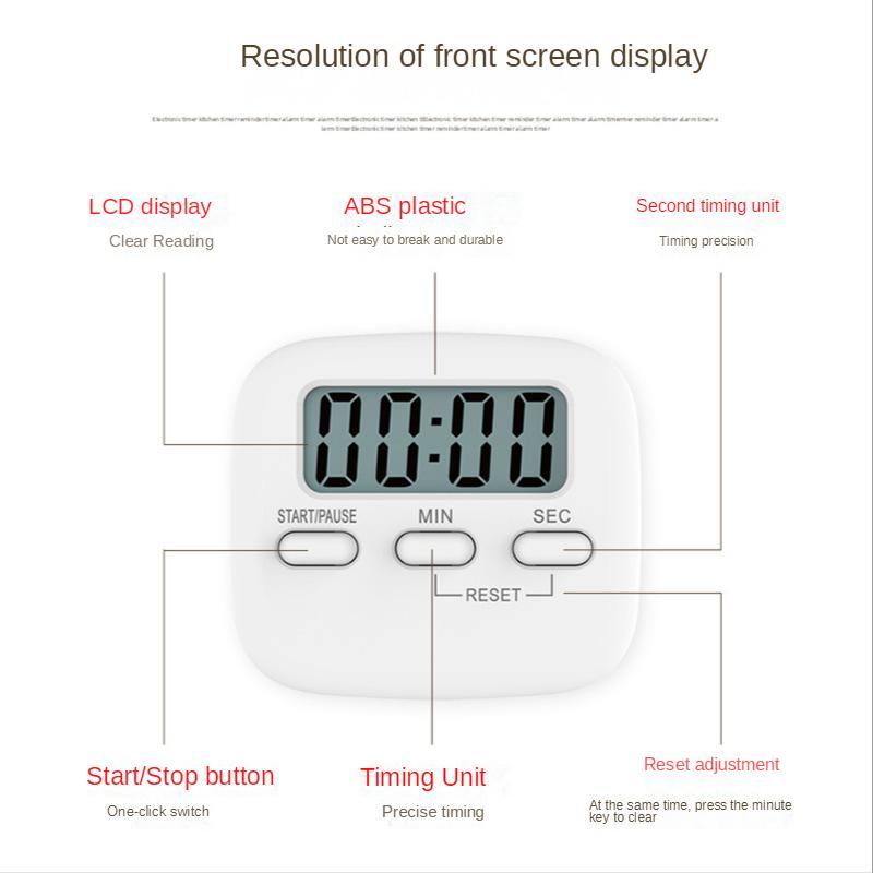 Timer Digitale Da Cucina Con Magnete - Display LED Grande, Conto Alla Rovescia Fino A 99 Minuti