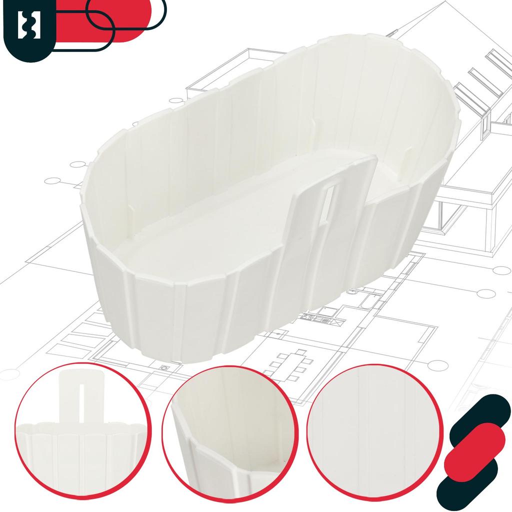 Nástěnný květináč na balkon Rustikální bílý 28 cm 2 KS