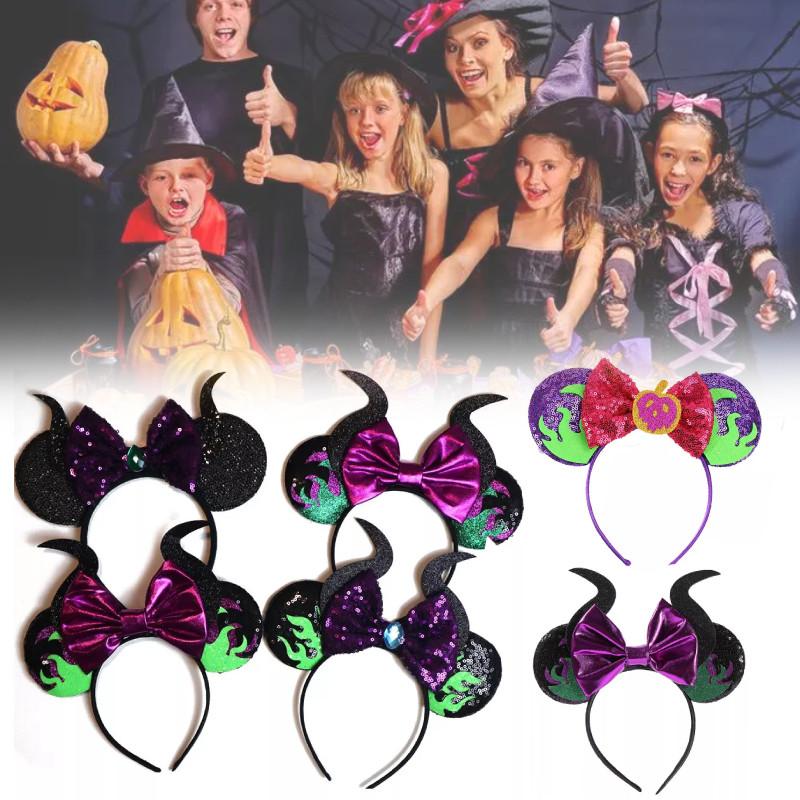 Adorable Halloween Themed Mickey Ghost Headband With Cute Bow For Kids Parties