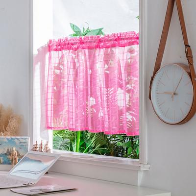 Elegant Air Drainage Privacy Protection Comfortable Touch Solid Color Short Curtain Kitchen Supply Window Drape