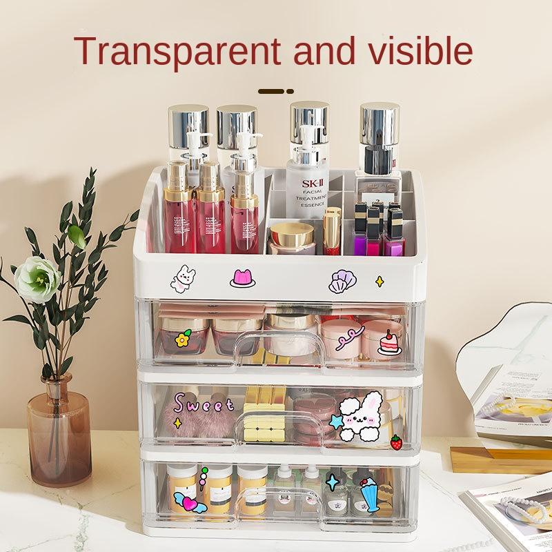 Desktop Makeup Drawer Type Cosmetic Storage Box Make Up Case Brush Holder Lipstick Skincare Makeup Tables Organizer