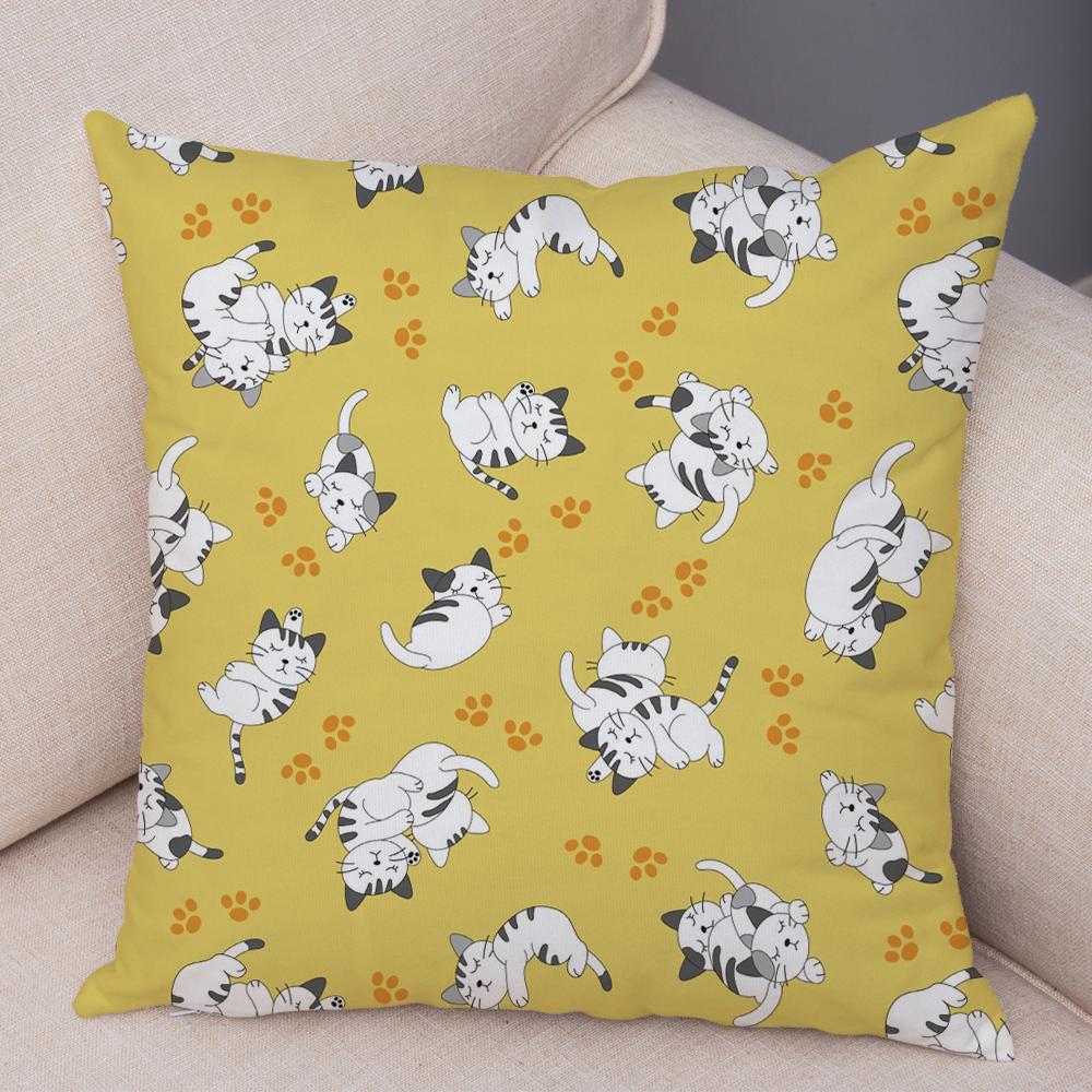 Cute Animal Pattern Cushion Cover Cartoon Friends Monkey Penguin Zebra Donkey Design Soft Square Pillow Home Decor Gift xcm