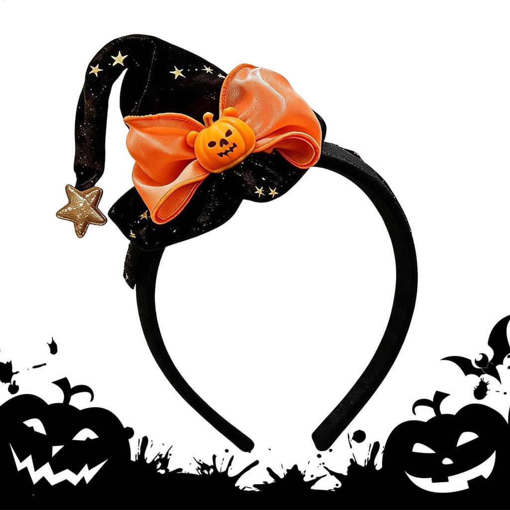 Halloween Spider Web Witch Hat Pumpkin Ghost Festival Skull Headband Holiday Party Atmosphere Props Tiara Hair Accessories