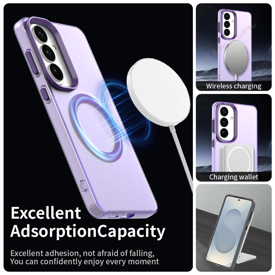 Cute Magnetic Phone Case for Samsung Galaxy S26 S23 S24 S2 FE Ultra A6 A36 A37 A7 A16 A17 A07 Clear Protector Cover