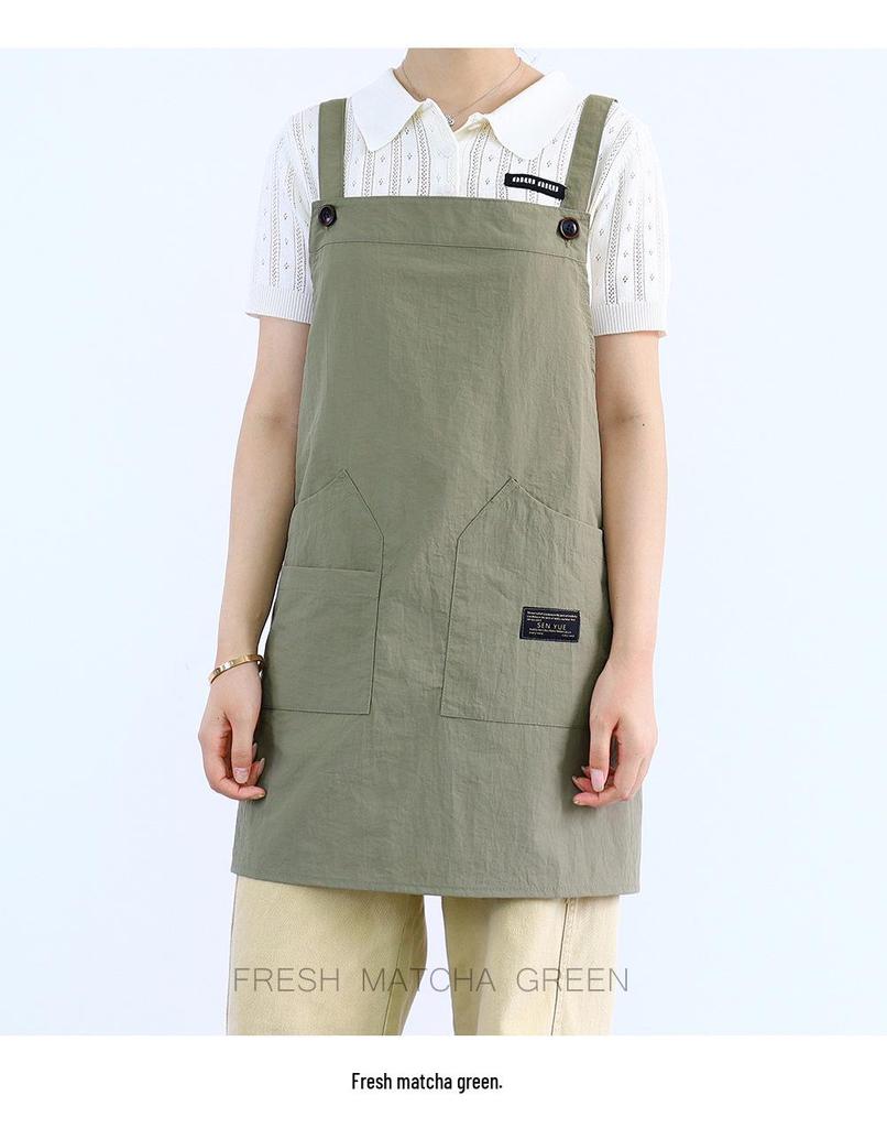 Korean Style Waterproof Waist Apron - Unisex Kitchen & Work Wear with Custom Logo