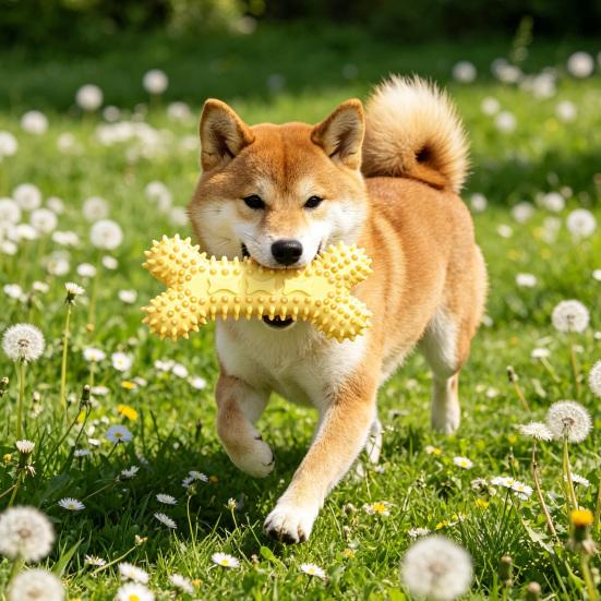 Hundeleckerli-Spender-Spielzeug Stacheliger Knochen Hundekauspielzeug Hundezahnreinigungspielzeug für Welpen Zahnungsangst Linderung