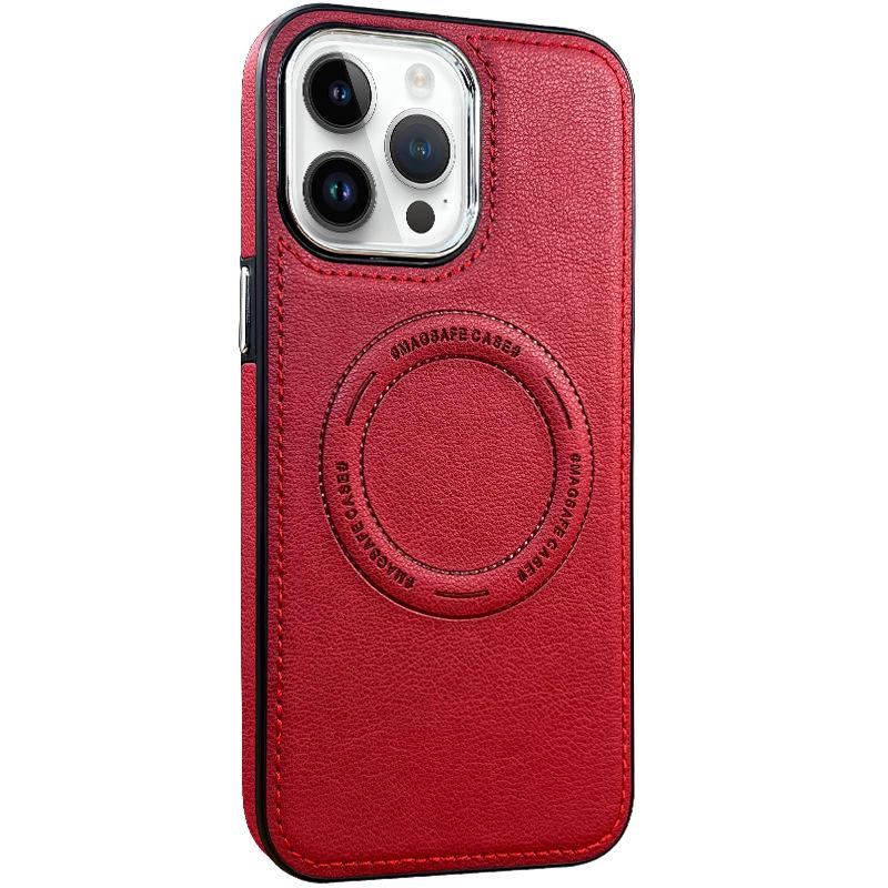 Zhi Chen Magnetische Anti-Fall-Hülle für iPhone 15 & 14 - High-End Lederschutzhülle