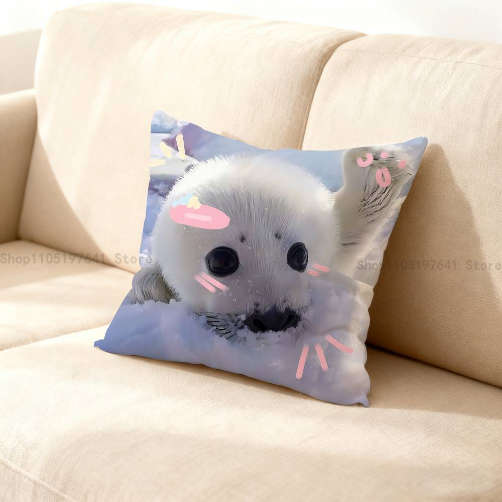 Seal Animal Cute Pillow Case Cushion Cover Home Decor Birthday Gift Pillowcover