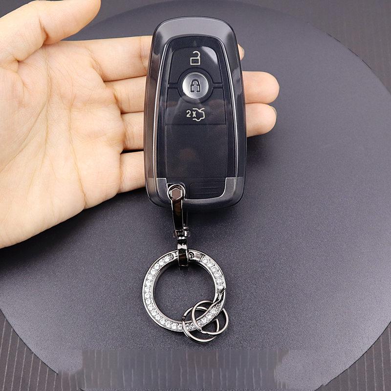 Transparent Black for Ford Edge Fusion Mustang Explorer F150 F250 F350 Ecosport 3 4 5 Button Remote Key Case Cover Fob Holder