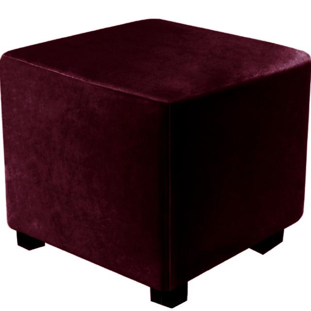 Square Elastic Ottoman Cover Thicken Velvet Footstool Covers 360 Degree All -Inclusive Chair Cover Protector For Living Room