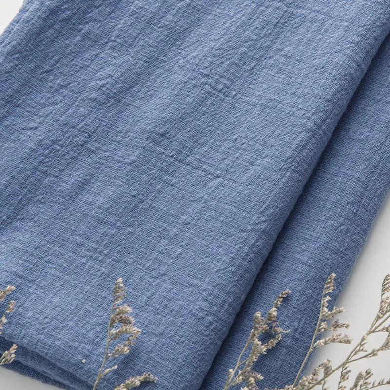 Weicher dünner Leinen-Baumwollstoff Einfarbig Bio-Material Reiner natürlicher Flachs Zum Nähen Handgefertigte Kleidung Patchwork-Stoff