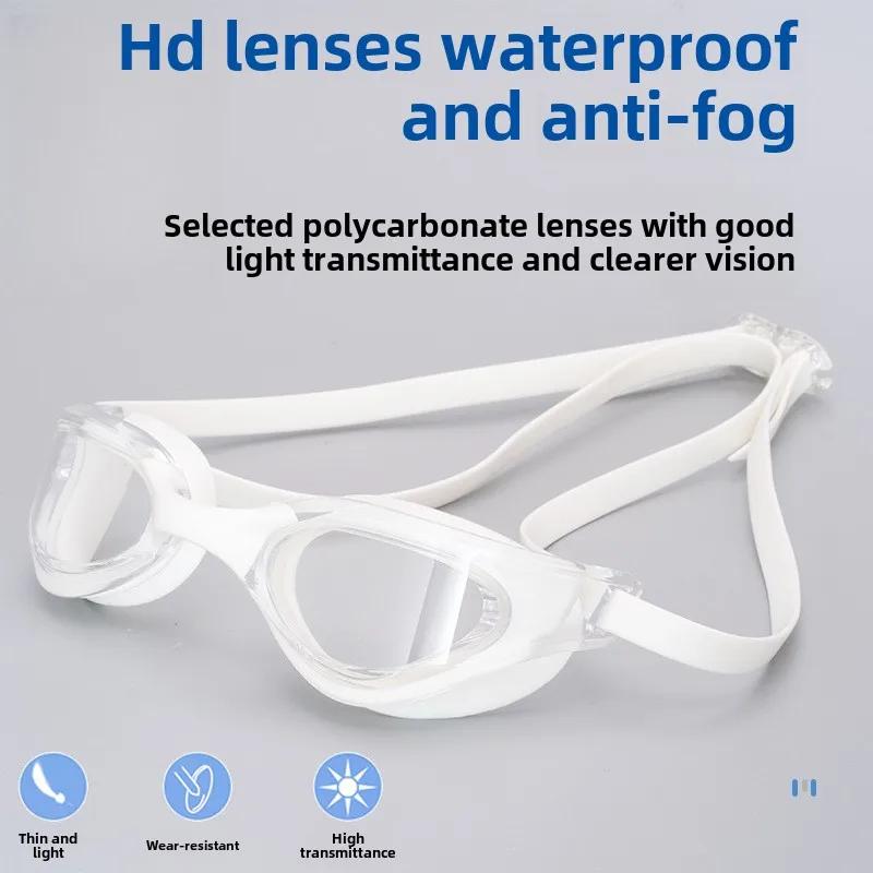 Adult Anti-fog Plating Swimming Goggles Competition Training Swimming Goggles Comfortable Silicone HD Waterproof