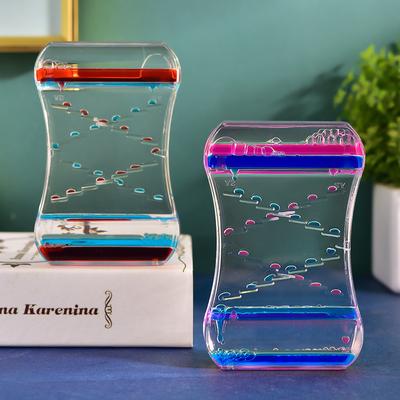 Kreative Sanduhr mit Öltropfen, zweifarbige Öltropfenleiter, flüssiges Wasser, kreative Dekoration, angstlösendes Spielzeug, flüssiger Timer