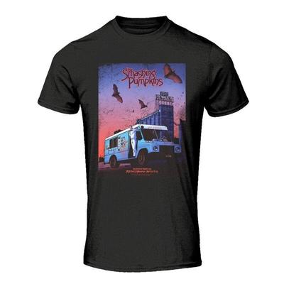 Unisex Baumwoll-T-Shirt The Smashing Pumpkins Eiswagen Tour Poster Grafik-T-Shirt Rock Streetwear