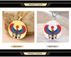 Dawapara Pharaonic Horus Necklace Winged Sun Disk Horus Falcon Necklace Ancient Egyptian Guardian Amulet Stainless Steel Jewelry